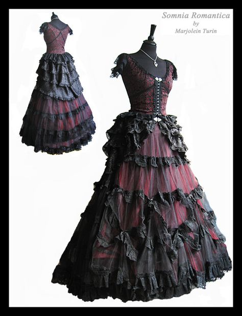 gothic dress I still say SteamGoth. Lets see how long it takes for that to catch on-MJ Feminine Gothic Outfits, Gothic Valentine, Moda Steampunk, Steampunk Dress, Punk Dress, Gothic Clothes, Steampunk Costume, Steampunk Clothing, Gothic Dress