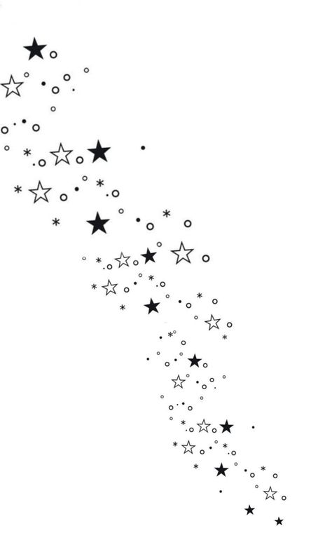 Space Filler Doodles, Estrellitas Tattoo, Cute Filler Tattoos, Star Sparkle Tattoo, Star Spine Tattoo, Sparkle Tattoo Design, Space Filler Tattoo, Star Cluster Tattoo, Sparkle Tattoo Ideas