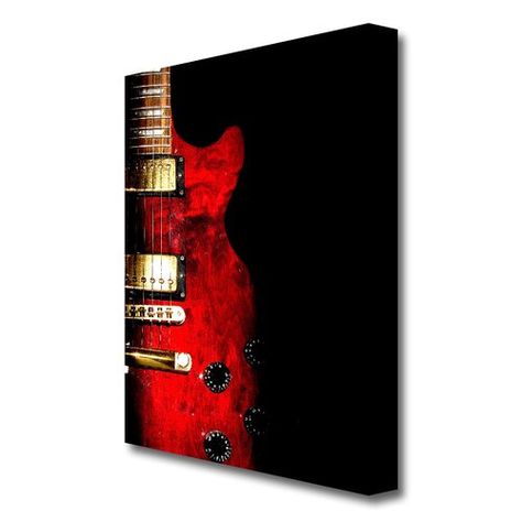 Electric Guitar Music, Steampunk Guitar, Blue Electric Guitar, Red Electric Guitar, Electric Guitar Kits, Music Canvas, Birthday Idea, Guitar Music, Type Graphic