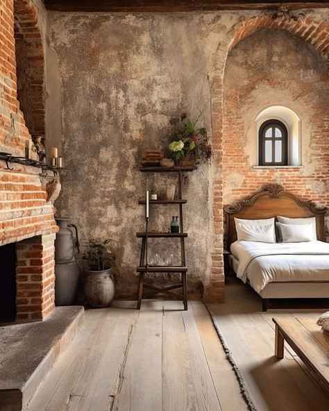 Brick House Interior, Brick Bedroom, Brick Interior, Light Brick, Casa Country, Studio Interior Design, Home Decor Idea, Studio Interior, Home Decoration Ideas