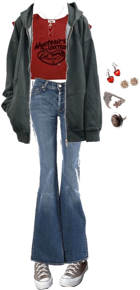 Outfit Ideas With Bell Bottom Jeans For School, Y2k Outfits Bell Bottoms, Bell Jeans Outfit Aesthetic, Bell Bottom Jeans Outfit Grunge, Bell Bottom Jeans Outfit Aesthetic, Cute Outfits With Bell Bottom Jeans, Bell Jeans Outfit, Outfits With Bell Bottom Jeans, Jeans Outfit Aesthetic