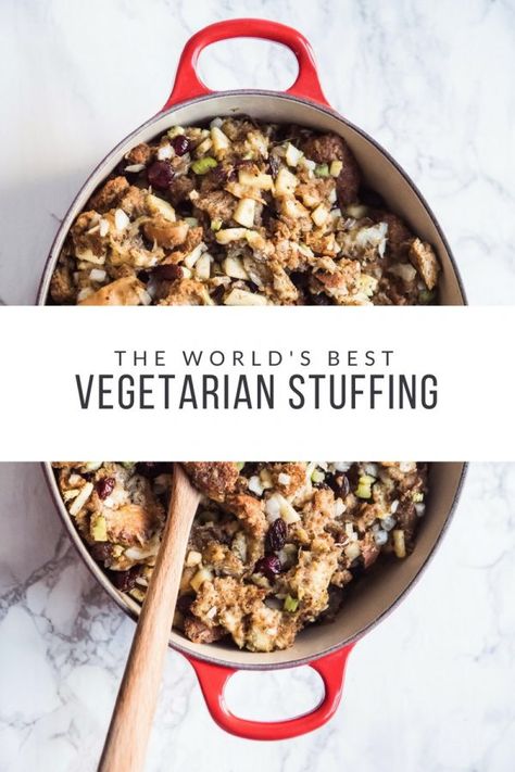 The Best Vegetarian Stuffing Recipe - The Sweetest Occasion Thanksgiving Recipes Stuffing, Vegetarian Stuffing Recipe, Vegetarian Stuffing, Recipe Thanksgiving, Homemade Stuffing, Stuffing Recipes For Thanksgiving, Thanksgiving Appetizer Recipes, Vegetarian Thanksgiving, Thanksgiving Stuffing