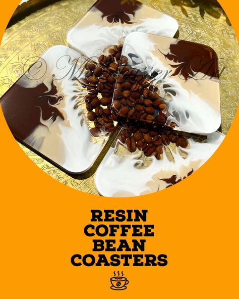 Resin Coffee Bean Coasters - Tutorial on YouTube. Learn how to create this fun project yourself ☕️ Resin With Coffee Beans, Resin Coffee Bean Coasters, Coffee Coasters Resin, Coffee Bean Coasters, Coffee Bean Resin, Coffee Bean Decor, Coffee Resin, Coffee Bean Art, Resin Inspiration