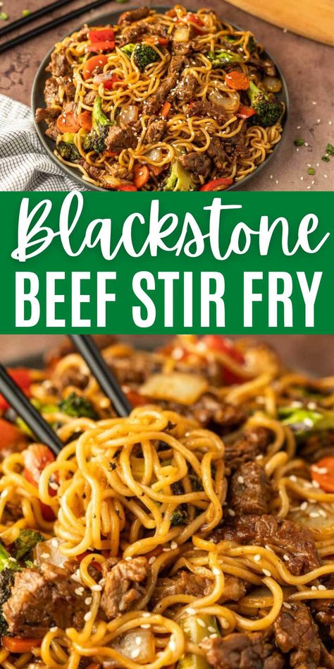 Blackstone Beef Stir Fry - grillonadime.com Healthy Blackstone Recipes Dinner, Good For A Crowd Dinners, Healthy Griddle Meals, Restaurant Specials Ideas, Wife Meals, Griddle Meals, Griddle Ideas, Rv Meals, Outdoor Griddle Recipes