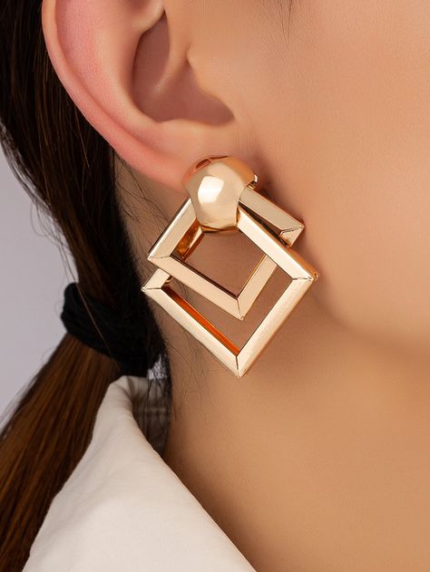 Rhombus Design, Moda Retro, Geometric Studs, Square Stud, Watches Women Fashion, Stylish Jewelry, Jewelry Earrings Studs, Statement Jewelry, Fashion Statement