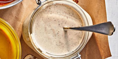 Alabama White Sauce Recipe | Southern Living Alabama Food, Chow Chow Relish, Vinegar Bbq Sauce, Alabama White Sauce, Mustard Bbq Sauce, Mini Crab Cakes, Southern Living Recipes, Cajun Sauce, Creamy Ranch Dressing