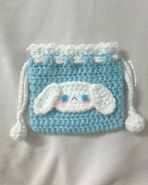 ૮꒰ ˶• ༝ •˶꒱ა ♡ my cinnamoroll pouch test for @kwochet.studio 🩵Here’s my test for the lovely @kwochet.studio’s cinnamoroll mini drawstring bag! Making this pouch is an absolute must! ( I made it for my sister to store her little trinkets😋) It is so cute and easy to make so go check it out now!!!!!😸 /)/) ( . .) ( づ♡ ᯓ ᡣ𐭩 pattern by: @kwochet.studio ˚₊· ͟͟͞➳❥ #crochet #crochetlove #crochetersofinstagram #crocheter #crochetbunny #crochetinspiration #crocheting #crochetplushie #crochetamig... Cute Crochet Drawstring Bag, Crochet Cinnamon Roll Sanrio, Mini Crochet Pouch, Cute Crochet Bag Ideas, Crochet Pouch Ideas, Cinnamon Roll Crochet, Cinnamoroll Crochet Pattern, Cute Crochet Pouch, Plushies Bunny