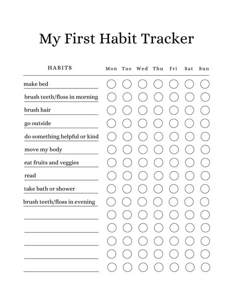 Bad Habit Tracker, Bujo Templates, Therapy Questions, Mini Habits, Journal Prompts For Kids, Free Daily Planner, Habit Trackers, Reading Tracker, Empty Spaces