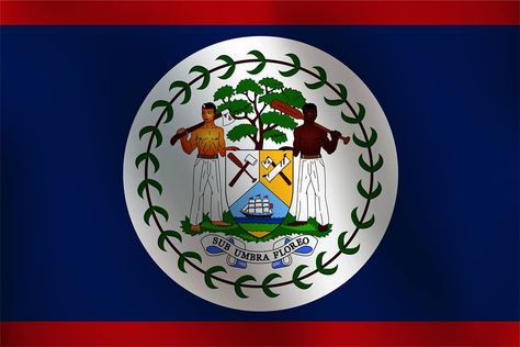 The Flag of Belize - Everything You Need to Know | Belize Flag Info Belizean Flag, Belize Flag, Belize Barrier Reef, William Penn, Magna Carta, Belize City, Belize Travel, Facts For Kids, Mayan Ruins