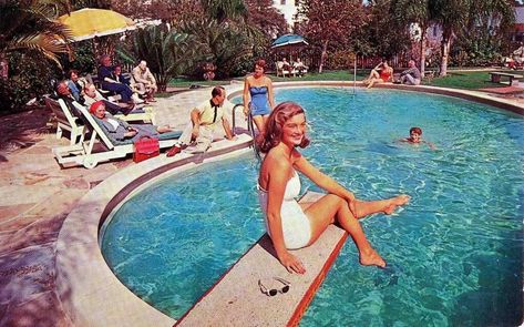 Let’s all get MAD!!! My 1960’s Mad Men Inspired Pool Party – Give Me The Details Vintage Pool Party, Vintage Pool Parties, Retro Pool Parties, Vintage Pool, Terrace Hotel, Party Swimming Pool, Diving Board, Vintage Hotels, Trampolines