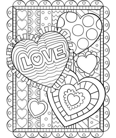 Valentine Hearts on crayola.com Printable Valentines Coloring Pages, A Coloring Page, Valentines Day Coloring Page, Valentine Coloring Pages, Heart Coloring Pages, Love Coloring Pages, Valentines Day Coloring, The Word Love, Printable Valentines