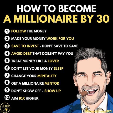 Millionaire By 30, Finanse Osobiste, Financial Quotes, Millionaire Mentor, Business Ideas Entrepreneur, Money Management Advice, Money Saving Plan, Finance Investing, Become A Millionaire