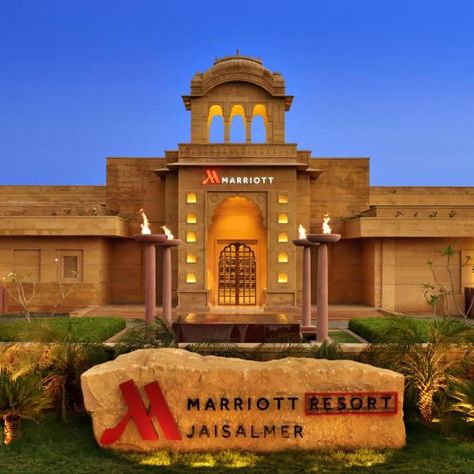 Sandstone Architecture, Marriott Resorts, Golden City, Jaisalmer, Marriott Hotels, Destination Wedding Venues, Outdoor Lawn, Rooftops, Outdoor Swimming Pool