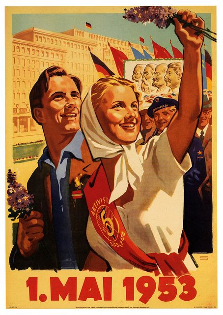 May 1st 1953 | Flickr - Photo Sharing! Soviet Posters, German Propaganda, Etsy Poster, International Workers Day, Soviet Propaganda, Communist Propaganda, 1. Mai, Propaganda Poster, Propaganda Art