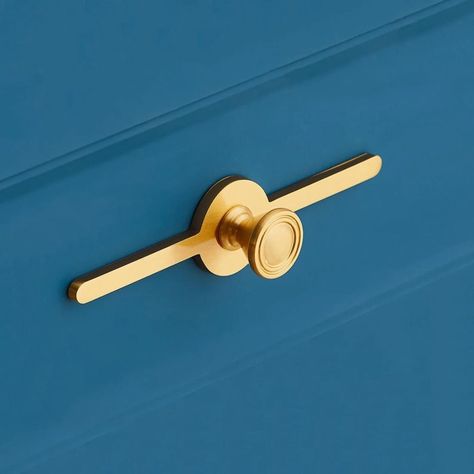 Kitchen with gold hardware