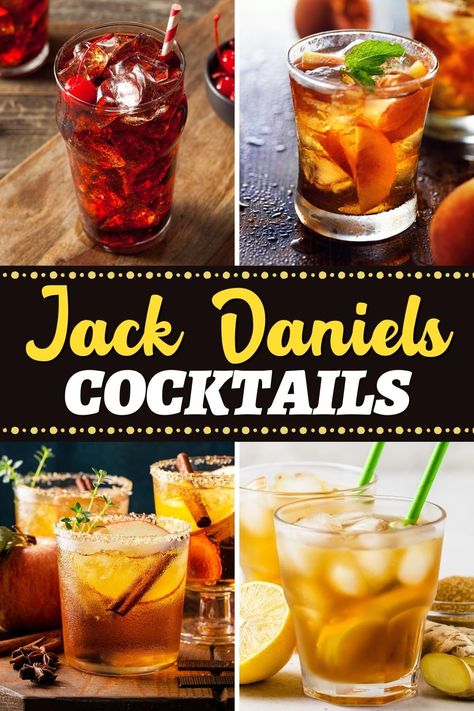 A little oaky, kind of nutty, and full of subtle caramel notes, these easy and delicious Jack Daniel's cocktails go way beyond the typical Jack and Coke. Drinks To Make With Jack Daniels, Mixed Drinks With Jack Daniels, Jack Daniels Old Fashioned, Jack Daniels Fire Drinks, Cocktails With Jack Daniels, Mixed Drinks Alcoholic Whiskey, Jack Daniel’s Cocktails, Jack Daniels Jello Shots, Jack Daniels Winter Jack Recipes