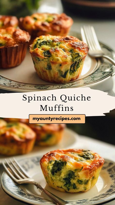 Savor the goodness of spinach and eggs in these mini quiche muffins. A great addition to your fall recipes, these muffins are quick to make, protein-packed, and freezer-friendly for meal prep. Mini Breakfast Casserole, Breakfast Quiche Muffins, Ham And Spinach Quiche, Ham Quiche Recipe, Mini Egg Muffins, Mini Breakfast Quiche, Spinach And Eggs, Quick Quiche, Ham Quiche