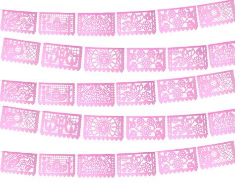 PRICES MAY VARY. EXTRA LONG FOR MAXIMUM COVERAGE - MexFabricSupplies's Papel picado banners provide over 60 feet of decorating goodness! Banners can be hung in a rows, tied together, or criss-crossed. Multi-purpose Occasions: Our Mexican Papel picado banners are great for a variety of occasions. From elegant weddings to picture perfect fiestas, these delicate strands will add an extra special touch to any event. COLOR - Light Pink Papel Picado. Features fun, traditional Mexican folkloric cut out Pink Talavera Party, Pink Fiesta Theme Party, Pink Mexican Theme Party, Mexican Paper Banner, Mexican Banner, Tissue Paper Garland, Tiles Inspiration, Color Rosa Pastel, Mexican Theme Party Decorations