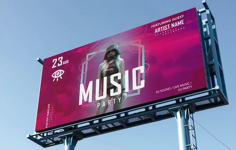 Billboard_Music_MockupsForFree-01 Album Mockup, Music App Design, Hoarding Design, Advertising Campaign Projects, Billboard Mockup, Billboard Advertising, Download Free Music, Billboard Design, Brand Advertising