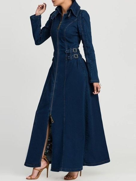 Dress With Jeans Underneath, Dress And Jeans, Dress With Jeans, Long Denim Dress, Maxi Outfits, Denim Maxi Dress, Womens Denim Dress, Denim Dresses, Coban