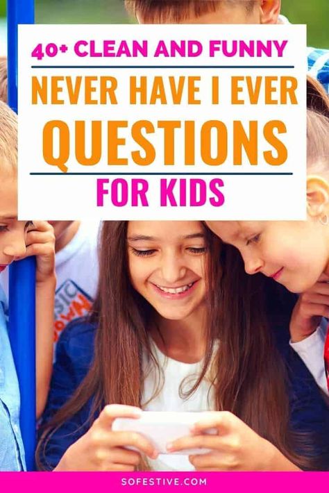 Questions For Girls, Never Have I Ever Questions, Christmas Party Games For Groups, Have You Ever Questions, Easter Games For Kids, Questions For Kids, Group Games For Kids, Kids Questions, Minute To Win It Games