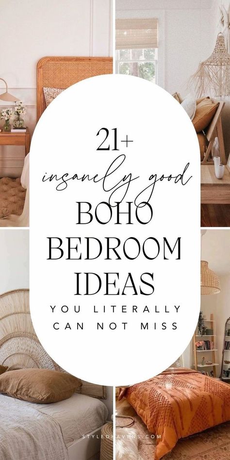 On the hunt for boho bedroom inspo? Boho bedoom design is pretty, soft and cozy - and these hand-picked pieces of boho bedroom decor absolutely bring that feeling to life! Whether you're searching for inspo on creating a boho chic space, or want to totally copy one of these cozy boho bedroomdesign ideas - this is the home décor inspo you've GOT TO SEE when it comes to bedroom design & bedroom style in 2024. (SAVE to your bedroom ideas board for later!) Girls Bedroom Boho Chic, Boho Contemporary Bedroom, Boho Teenage Girl Bedrooms, Bedroom Inspo Boho, Minimal Boho Bedroom, Boho Teen Bedroom, Country Chic Bedroom, Boho Chic Bedroom Decor, Girls Boho Bedroom