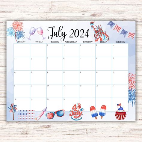 Printable Homeschool Planner, Fillable Calendar, Minimalist Planner, Monthly Planner Printable, Homeschool Planner, Holiday Calendar, 2024 Calendar, Adobe Acrobat, 4th July