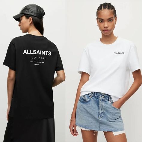 #ad Premium All Saints Womens Logo T-Shirt Bryn Boyfriend Relaxed Fit Organic Cotton Tee, Women's Top Boyfriend Tee, Top Seller, All Saints, Logo T Shirt, Women's Tops, Fashion Tops, Ladies Tops Fashion, Tshirt Logo, Cotton Tee