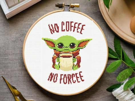 Baby Yoda Cross Stitch Pattern, Star Wars Cross Stitch Pattern, Yoda ethroidery, instant download, PDF download, small by LeilaStitch on Etsy Baby Yoda Cross Stitch, Yoda Cross Stitch, Star Wars Cross Stitch, Mini Cross Stitch, Free Baby Stuff, Baby Patterns, Cross Stitch Pattern, Stitch Pattern, Pdf Download