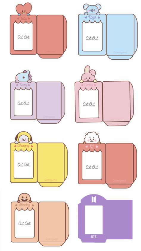 Bt21 Crafts, Card Holder Diy, Printable Paper Patterns, Diy Room Decor For Teens, Cute Easy Doodles, Kpop Diy, Easy Paper Crafts Diy, Diy Holder, Fun Easy Crafts