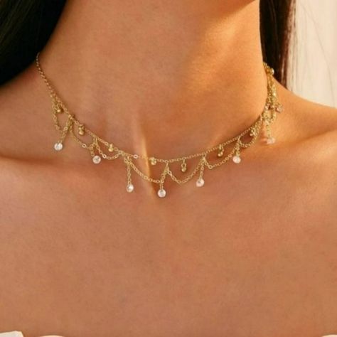 Adjustable Length Delicate Choker Style Necklace Bundle And Save! All Jewelry And Accessories 3 For $30! Mix And Match All Orders Ship Same Or Next Day Over 100 Loves Notes Received! Cute Minimalist Jewelry, Gold Necklace Bridesmaid, Brides With Necklaces, Opal Wedding Jewelry, Good Wedding Jewelry, Choker Necklace For Wedding, Rose Gold Jewellery Necklace, Gold Princess Jewelry, Aesthetic Simple Jewelry