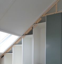 Slanted Ceiling Closet, Sloped Ceiling Closet, Sloped Ceiling Bedroom, Ikea Wardrobe Hack, Built In Closet, Pax Closet, Ikea Pax Closet, Attic Wardrobe, Ikea Built In