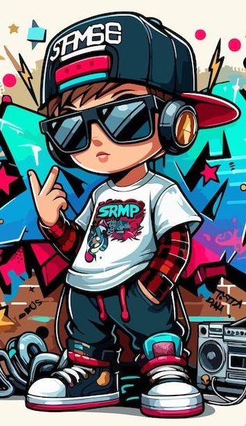 Street Art Characters, Cartoonish Background, Graffiti Art Drawings, Litle Boy, Kids Tshirt Designs, Bull Painting, Arte Hip Hop, Letter Art Design