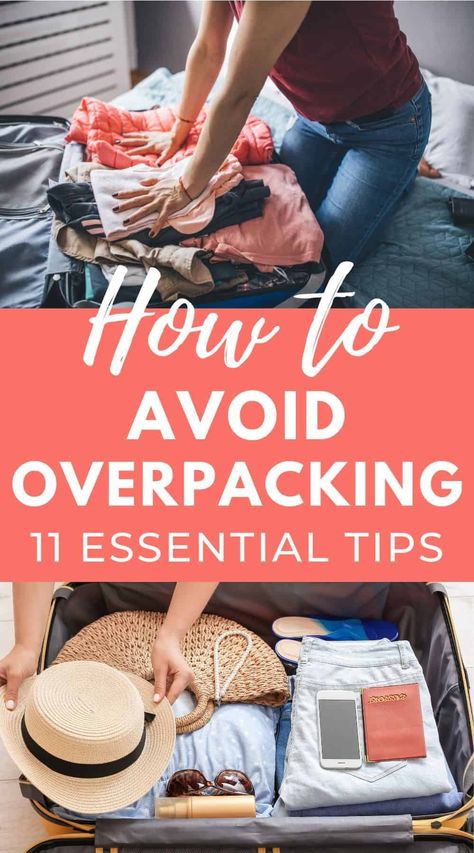 Overpacking is a common travel pitfall. This guide will share practical tips to help you learn how not to overpack. You can master the art of packing lighter. Don’t worry. You will still bring enough to enjoy your trip just without the extra baggage. | travel packing hacks | travel packing tips | travel packing lists | how to pack light | how to pack like a pro | travel packing guide | how to not overpack for vacation | travel tips packing | light packing list | light packing tips | travel tips Effective Packing Tips, How To Pack Minimally, Packing To Travel, How To Not Overpack, How To Pack Light For A Week, Personal Bag Travel Packing Tips, Packing Light For Fall Travel, How To Pack Light, How To Pack Light For Vacation