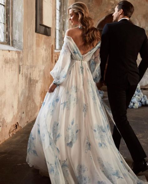 When brides aren’t afraid of a colorful wedding >>> Want to add some color to your dress!? Try our Grace gown, with hints of blue. Book your appointment on our website now! #colorfulwedding #colorfulweddingaesthetic #colorfulweddingdress #weddinginspo #austinbridalstudio #austinweddingdress Cowboy Bride, Long Sleeve Ball Gowns, Blue Book, Mom Wedding, Blue Wedding Dresses, Romantic Bride, Colorful Wedding, Colored Wedding Dresses, The Grace