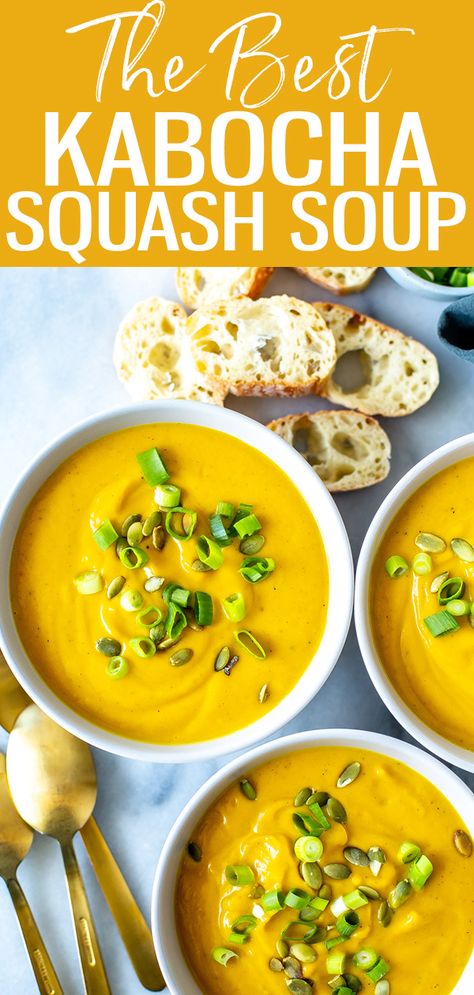 Roasted Kabocha Squash Soup, Kabocha Squash Recipe Soups, Kobacha Squash Soup, Kombucha Squash Soup, Red Kabocha Squash Recipe, Kobucha Squash Soup, Stuffed Kabocha Squash Recipe, Green Kabocha Squash Recipe, Best Squash Soup