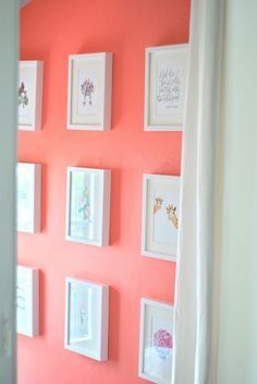 benjamin moore fan coral | luxe + lillies paint color: benjamin moore "coral gables" for an ... Coral Living Rooms, Coral Paint Colors, Coral Interior, Washable Wallpaper, Room Accent Wall, Coral Walls, Coral Wallpaper, Benjamin Moore Paint, Bedroom Paint Colors