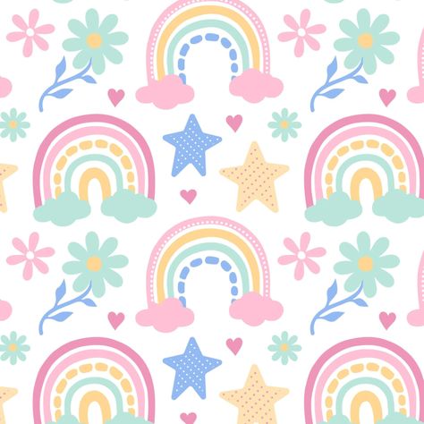 Free Vector | Rainbow pattern design Rainbow Pattern Design, Print Design Art, Rainbow Theme, Raglan Pullover, Boho Rainbow, Rainbow Pattern, Kids Prints, Cute Cartoon Wallpapers, Candy Colors