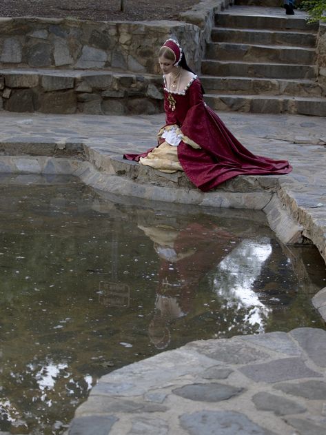 Tudor Reflections by Reine-Haru Looking At Water Reflection, Medieval Aesthetic, Tudor Era, Royalty Aesthetic, Water Pool, Fairytale Photography, Frog Prince, Fairytale Fantasy, Fantasy Aesthetic