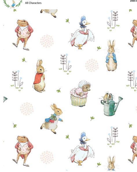 Peter Rabbit Wallpaper, Peter Rabbit Illustration, Peter Rabbit Characters, Beatrix Potter Fabric, Peter The Rabbit, Peter Rabbit Fabric, Rabbit Wallpaper, Peter Rabbit And Friends, Rabbit Illustration