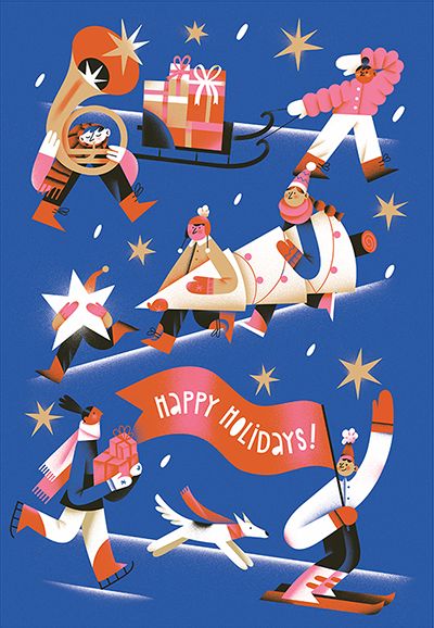 Christmas Card Illustration, New Year Illustration, Holiday Gift Card, Illustration Noel, Winter Illustration, 카드 디자인, Noel Christmas, Holiday Illustrations, Card Illustration