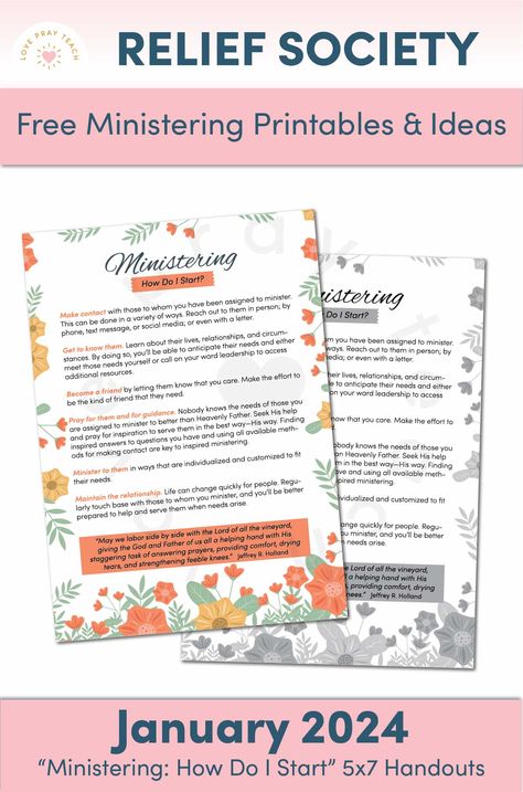 January 2024 Ministering- How Do I Start? Lds Ministering Conference Ideas, Ministering Sisters Handouts, Relief Society Ministering Activity, January Ministering Ideas 2024, Ministering Handouts Printable, Relief Society Ministering Handouts, Ministering Interview Ideas, Lds Ministering Ideas, Lds Relief Society Lesson Helps