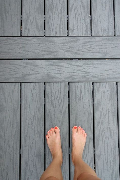 Grey Deck Stain, Deck Upgrade, Grey Deck, Deck Cost, Laying Decking, Hardwood Decking, Deck Colors, Staining Deck, Trex Deck