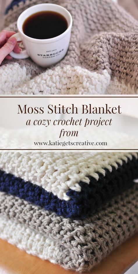 Moss Stitch Blanket, Crochet Patterns Blanket, Sewing Blankets, Chunky Crochet Blanket Pattern, Stitch Blanket, Chunky Crochet Blanket, Crochet For Beginners Blanket, Crochet Blanket Afghan, Creative Crochet