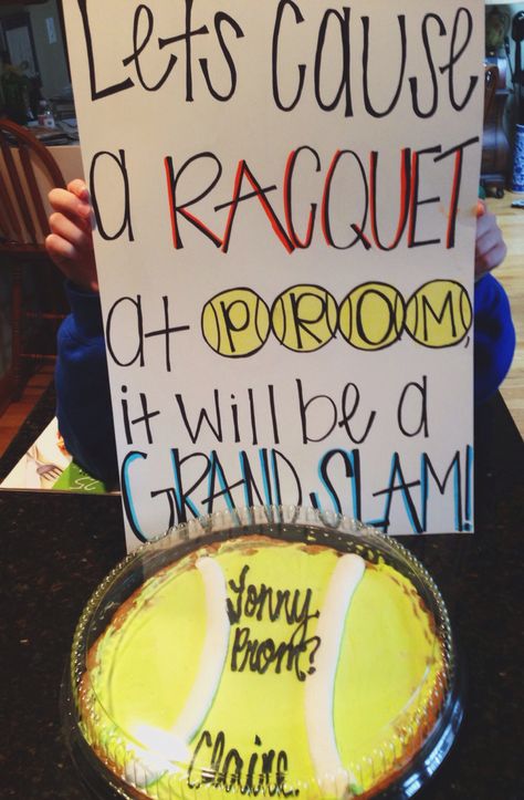 tennis promposal #promposal Tennis Proposal, Tennis Promposal, Cute Hoco Proposals, Cute Promposals, School Dance Ideas, Prom Posters, Cute Homecoming Proposals, Cute Prom Proposals, Asking To Prom