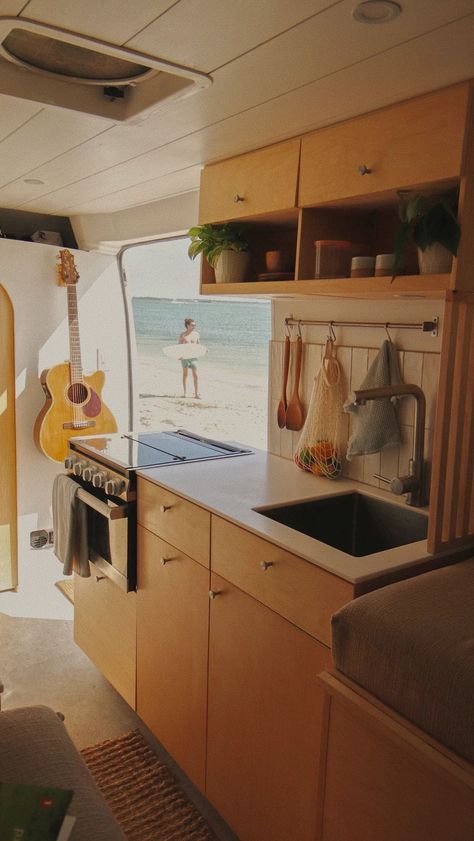 Ethan & Katelynn on Instagram: “Views from our little surf shack 🏄🏻‍♂️🌊 #vanlife #vanlifediaries #promastercampervan #campervan #homeonwheels #tinyhouse #skimboarding…” Ram Promaster Conversion, Van Fitout, Lifeproof Vinyl Flooring, Guitar Storage, Queen Memory Foam Mattress, Sunny Vibes, Van Conversion Interior, Bus Life, Campervan Interior