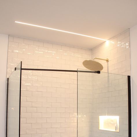 LED strip lighting can be a fantastic addition to any room in your home especially the bathroom.	The bathroom is one of the most important rooms in your home. You want it to be intimate, comfortable and ambient; yet it still needs to be functional. That’s why the lighting you choose is so essential.	When deciding to make the switch from conventional incandescent bathroom lighting to an Eco-friendly alternative, don’t limit yourself to CFLs or 	LED bulbs; consider using LED strip lighting inst Install Ceiling Light, Installing Led Strip Lights, Bathroom Ceiling, Bathroom Ceiling Light, Upstairs Bathrooms, Tiny Bathroom, Light Bar, Led Strip Lighting, Bathroom Makeover