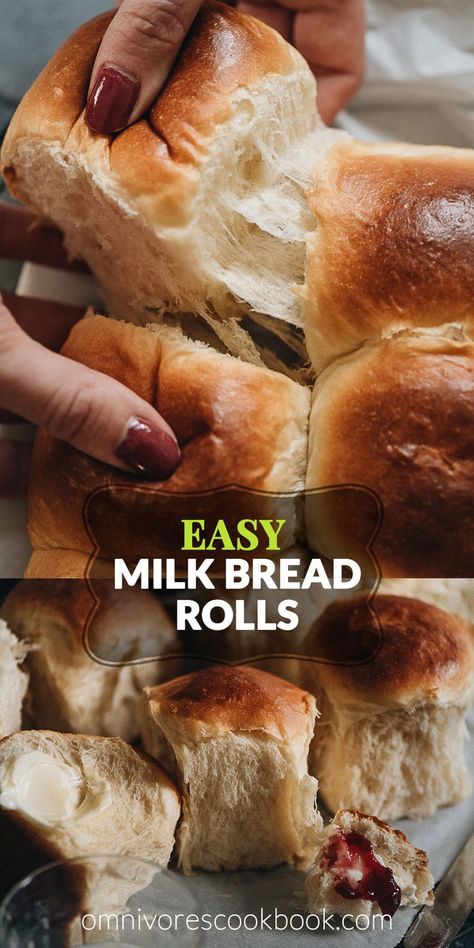 Milk Bread Rolls, Bread Cookbook, Milk Bread Recipe, Japanese Milk Bread, Different Types Of Bread, Bread Rolls Recipe, Bread Maker Recipes, Milk Bread, Best Bread Recipe