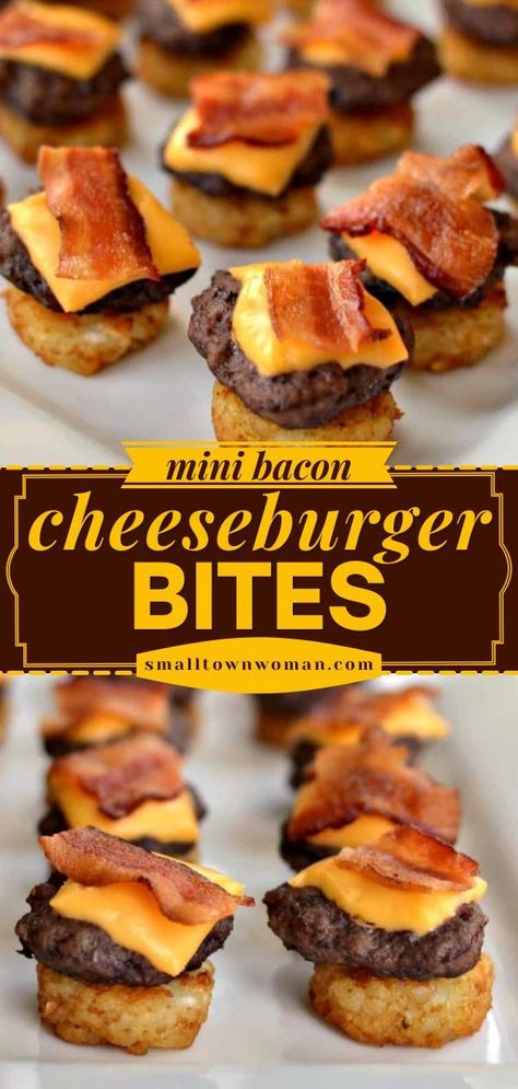 Bacon Cheeseburger Bites, Football Party Food Appetizers, Cheeseburger Bites, Party Food For A Crowd, Super Bowl Essen, Winter Appetizers, Gluten Free Party Food, Gluten Free Party, Easy Super Bowl