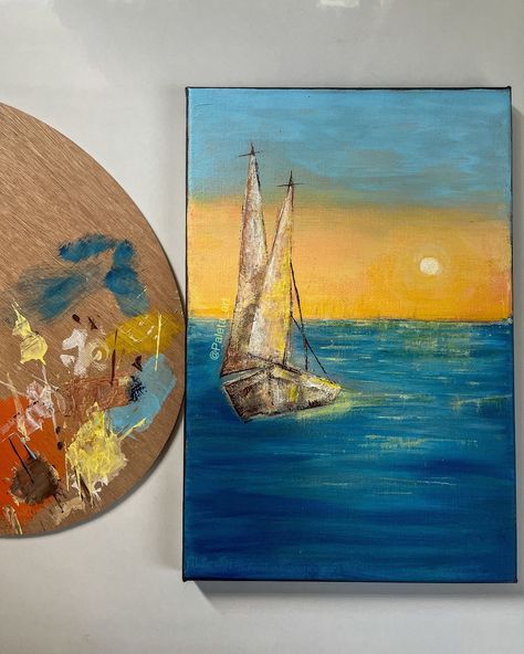 Sailboat on the sea Painting 🌊⛵️ #art #artist #canvas #canvaspainting #painting #acrylicpainting #artistsoninstagram #explore #paintwpaleta #foryou #foryoupage #suggestions The Sea Painting, Sea Painting, Artist Canvas, Painting Art, Art Artist, The Sea, Acrylic Painting, Canvas Painting, Canvas